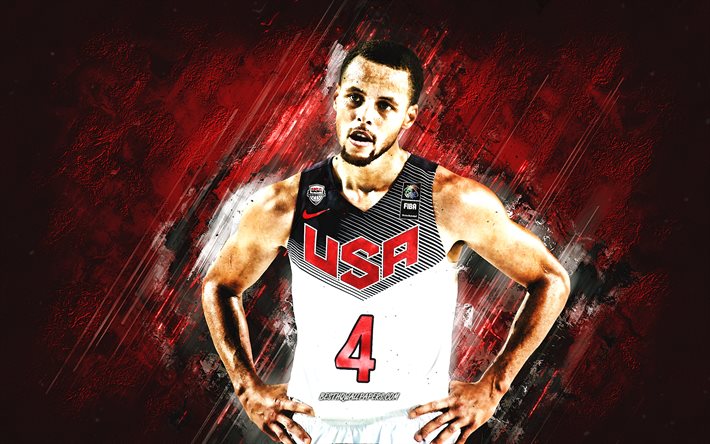 ダウンロード画像 スティーブンカリー アメリカ代表バスケットボールチーム 米国 アメリカのバスケットボール選手 縦向き アメリカ合衆国 バスケットボールチーム 赤い石の背景 フリー のピクチャを無料デスクトップの壁紙