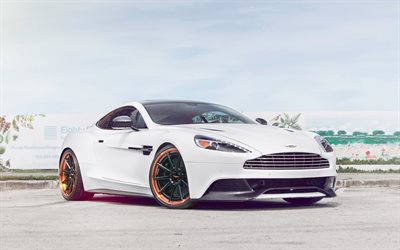 Aston Martin Vanquish, Strasse Wheels, coup&#233; sportiva bianca, tuning Vanquish, supercar britanniche, Aston Martin