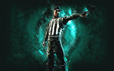 Fortnite Striped Soldier Skin, Fortnite, main characters, turquoise stone background, Striped Soldier, Fortnite skins, Striped Soldier Skin, Striped Soldier Fortnite, Fortnite characters