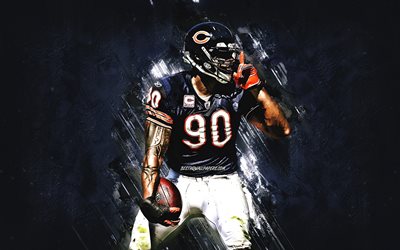 Angelo Blackson, Chicago Bears, NFL, blue stone background, American football, National Football League, USA