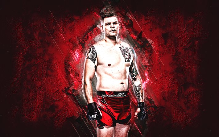 Chase Sherman, MMA, UFC, American fighter, red stone background, Chase Sherman art, Ultimate Fighting Championship