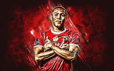 Carlos Vinicius, Brazilian footballer, Benfica, portrait, red stone background, football