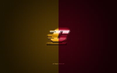 Central Michigan Chippewas logo, American football club, NCAA, red-yellow logo, red-yellow carbon fiber background, American football, Mount Pleasant, Michigan, USA, Central Michigan Chippewas