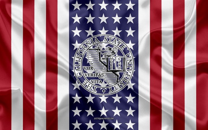California State University Emblem, Amerikanska Flaggan, California State University logotyp, Stanislaus, Kalifornien, USA, Emblem of California State University, CSU