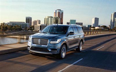Lincoln Navigator, 2020, front view, exterior, luxury SUV, new gray Navigator, american cars, Lincoln