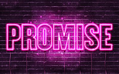 Promise, 4k, wallpapers with names, female names, Promise name, purple neon lights, Happy Birthday Promise, picture with Promise name