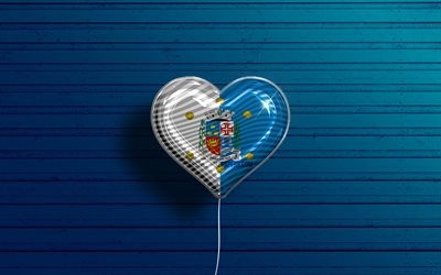 I Love Angra dos Reis, 4k, realistic balloons, blue wooden background, Day of Angra dos Reis, brazilian cities, flag of Angra dos Reis, Brazil, balloon with flag, cities of Brazil, Angra dos Reis flag, Angra dos Reis