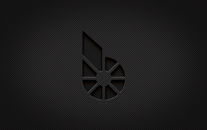 bitshares karbon logosu, 4k, grunge sanat, karbon arka plan, yaratıcı, bitshares siyah logosu, kripto para birimi, bitshares logosu, bitshares