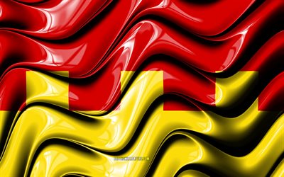 Ans flag, 4k, Belgian cities, Flag of Ans, Day of Ans, 3D art, Ans, cities of Belgium, Ans 3D flag, Ans wavy flag, Belgium, Europe
