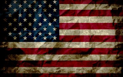 USA Flag, 4k, grunge art, American flag, USA, Flag of USA, US grunge Flag, creative art