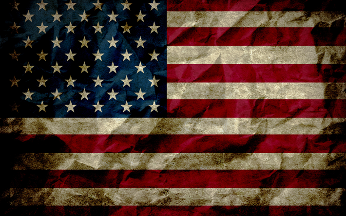 drapeau usa, 4k, grunge art, drapeau am&#233;ricain, &#233;tats-unis, drapeau des usa, nous grunge drapeau, art cr&#233;atif