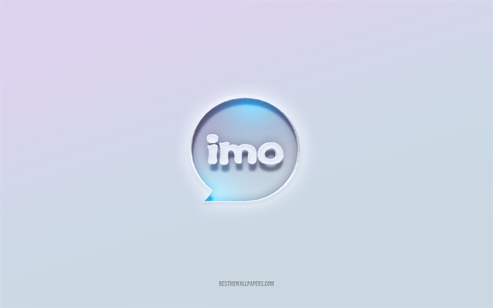 imo-logo, ausgeschnittener 3d-text, wei&#223;er hintergrund, imo-3d-logo, imo-emblem, imo, gepr&#228;gtes logo, imo-3d-emblem