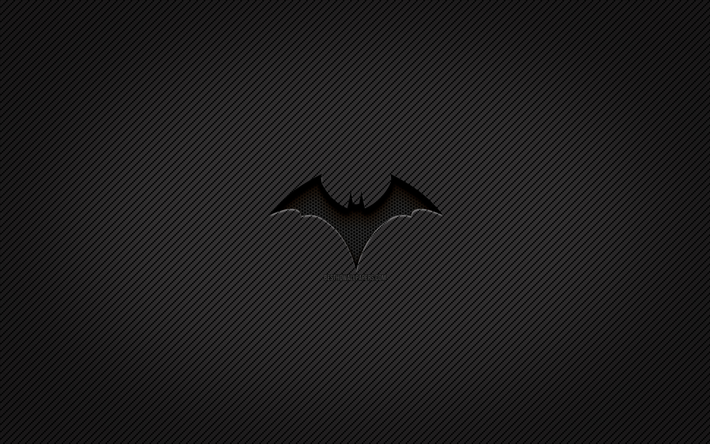 logo carbone batwoman, 4k, art grunge, fond carbone, cr&#233;atif, logo noir batwoman, super-h&#233;ros, logo batwoman, batwoman