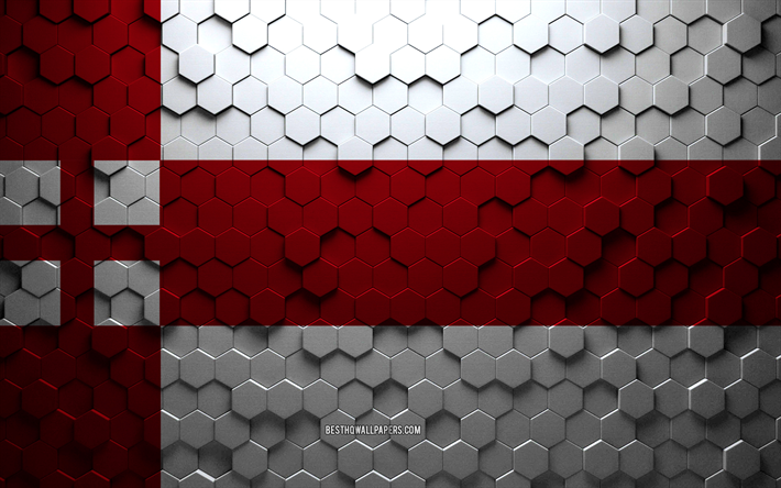 Flag of Amersfoort, honeycomb art, Amersfoort hexagons flag, Amersfoort 3d hexagons art, Amersfoort flag