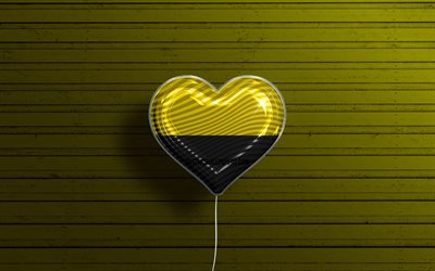 I Love Barrancabermeja, 4k, realistic balloons, yellow wooden background, Day of Barrancabermeja, Colombian cities, flag of Barrancabermeja, Colombia, balloon with flag, cities of Colombia, Barrancabermeja flag, Barrancabermeja