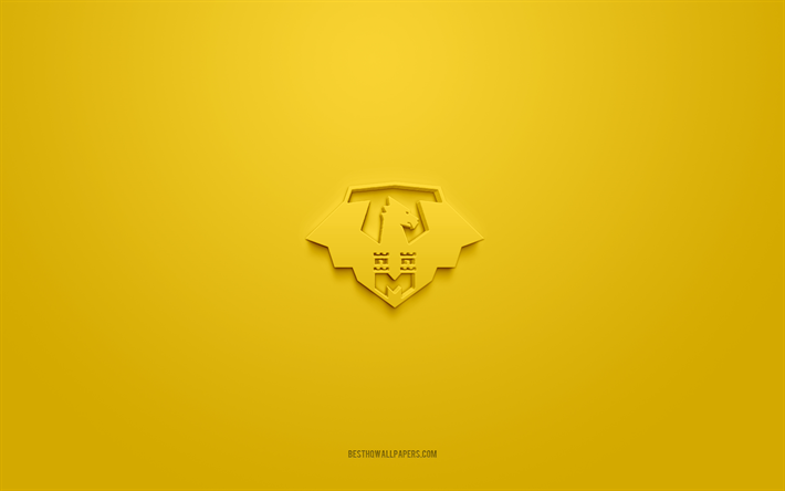 MFK Zemplin Michalovce, creative 3D logo, yellow background, Fortuna Liga, 3d emblem, Slovak football club, Slovakia, 3d art, football, MFK Zemplin Michalovce 3d logo