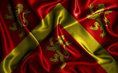 Anglesey flag, 4k, silk wavy flags, Welsh counties, Flag of Anglesey, Day of Anglesey, fabric flags, 3D art, Anglesey, Europe, Counties of Wales, Anglesey 3D flag, Wales