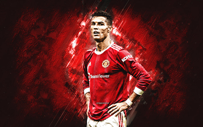 Cristiano Ronaldo, Manchester United FC, CR7, Ronaldo portrait, premier league, england, football, grunge art