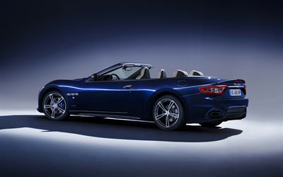 Maserati GranCabrio Sport, 2018, Bleu GranCabrio, bleu cabriolet, voiture italienne, Maserati