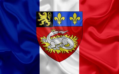 Coat of Arms of Le Havre, 4k, Flag of France, silk texture, French city, Le Havre, France, symbolism, French flag, Europe