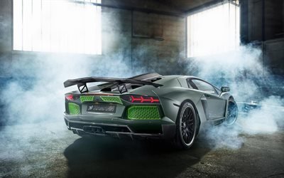 Lamborghini Aventador, 2017 cars, supercars, Hamann, tuning, gray Aventador, Lamborghini