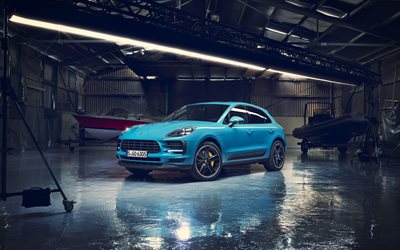 Porsche Macan S, tuning, 2018 cars, crossovers, blue macan, german cars, Porsche