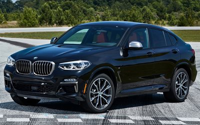 BMW X4, 2019, M40i, noir sport SUV, coup&#233;, noir X4, BMW
