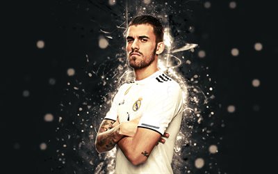 Dani Ceballos, 4k, season 2018-2019, footballers, neon lights, Real Madrid, Ceballos, soccer, fan art, La Liga, football, Galacticos