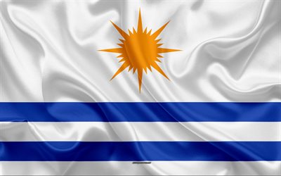 Flagga Palmas, 4k, siden konsistens, Brasiliansk stad, vit-bl&#229;-silk flag, Palmas flagga, Tocantins, Brasilien, konst, Sydamerika, Palms