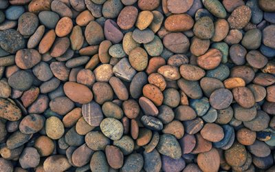 bruna stenar, pebble, kusten, havet stenar, sten struktur
