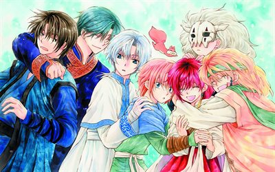 Akatsuki no Yona Dernier, jae-ha, Ki-ja, Shin-ah, Yona, les Jeux, l&#39;art, les principaux personnages de manga Japonais, Yona de l&#39;aube