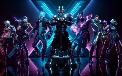 Fortnite, Season X, 2019, 4k, poster, promotional materials, all characters, new games