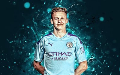Alexander Zinchenko, temporada 2019-2020, ucraniana de futebol, defender, O Manchester City FC, luzes de neon, Zinchenko, futebol, Premier League, O Homem Da Cidade