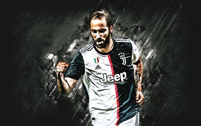 Gonzalo Higuain, la Juventus FC, le joueur de football Argentin, attaquant, le portrait, la Juventus 2020 les joueurs de football, Serie A, Italie, football