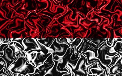4k, Flag of Indonesia, abstract smoke, Asia, national symbols, Indonesian flag, 3D art, Indonesia 3D flag, creative, Asian countries, Indonesia