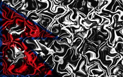 4k, Flag of Nepal, abstract smoke, Asia, national symbols, Nepalese flag, 3D art, Nepal 3D flag, creative, Asian countries, Nepal
