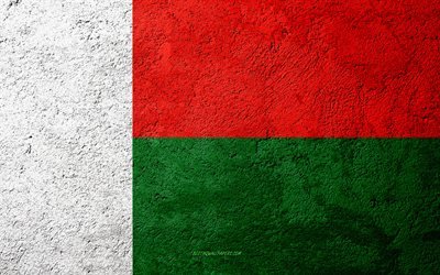 Bandera de Madagascar, de hormig&#243;n de textura, de piedra de fondo, bandera de Madagascar, &#193;frica, Madagascar, las banderas de la piedra en