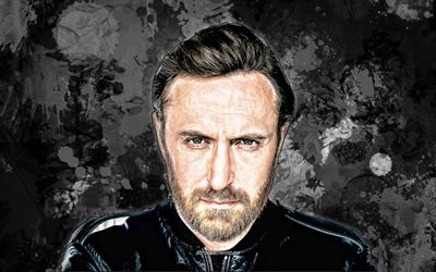 David Guetta, black gotas de pintura, franc&#233;s DJs, estrellas de la m&#250;sica, las superestrellas, David Pierre Guetta