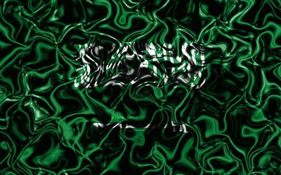 4k, Flag of Saudi Arabia, abstract smoke, Asia, national symbols, Saudi flag, 3D art, Saudi Arabia 3D flag, creative, Asian countries, Saudi Arabia