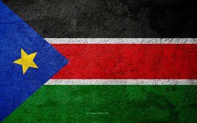 G&#252;ney Sudan, beton doku, taş, arka plan, G&#252;ney Sudan bayrak bayrak, Afrika, taş bayraklar