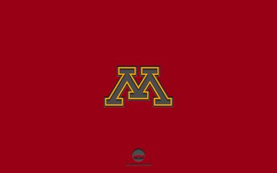 Minnesota Golden Gophers, fundo vermelho, time de futebol americano, emblema do Minnesota Golden Gophers, NCAA, Minnesota, EUA, futebol americano, logotipo do Minnesota Golden Gophers