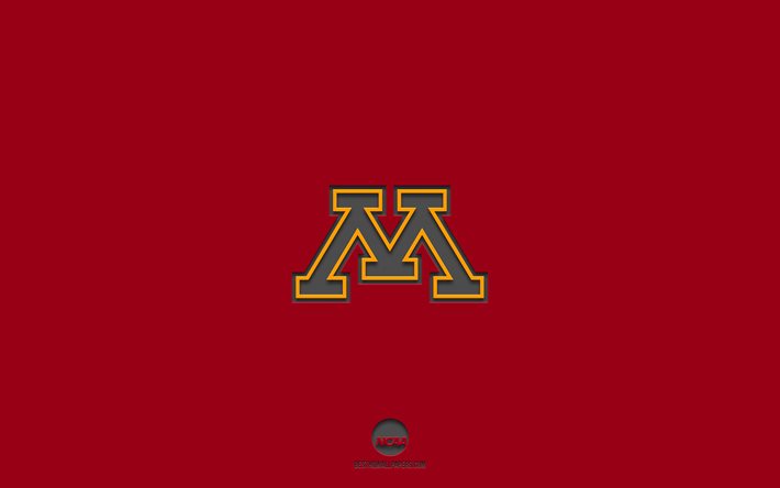 Minnesota Golden Gophers, fondo rojo, equipo de f&#250;tbol americano, emblema de Minnesota Golden Gophers, NCAA, Minnesota, EE UU, F&#250;tbol americano, logotipo de Minnesota Golden Gophers