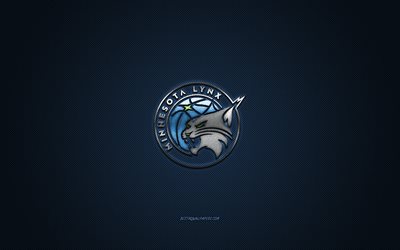 Minnesota Lynx, American basketball club, WNBA, blue logo, blue carbon fiber background, basketball, Minnesota, USA, Minnesota Lynx logo