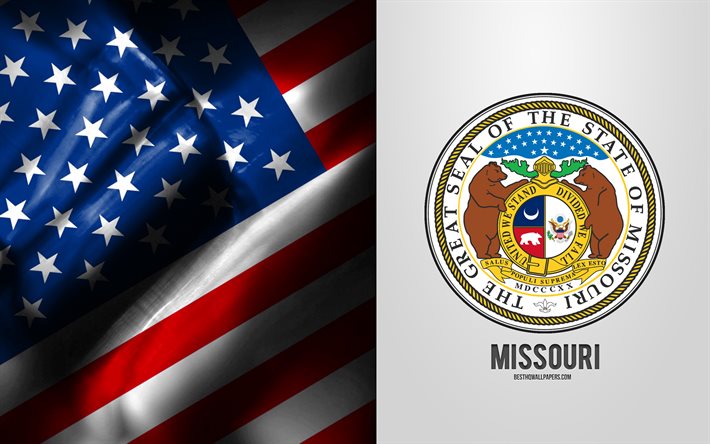 Sigillo del Missouri, bandiera degli Stati Uniti, emblema del Missouri, stemma del Missouri, distintivo del Missouri, bandiera americana, Missouri, Stati Uniti