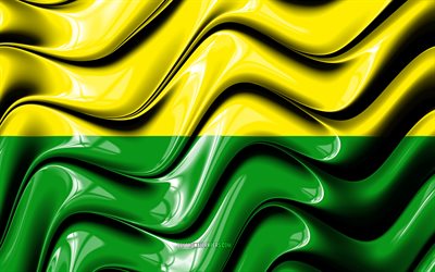 Chia Flag, 4k, Cities of Colombia, South America, Day of Chia, Flag of Chia, 3D art, Chia, colombian cities, Chia 3D flag, Colombia