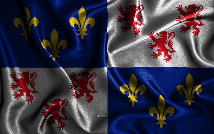 ピカルディフラグ, 4k, シルクの波状の旗, フランスの州, ピカルディの旗, ファブリックフラグ, ピカルディの日, 3Dアート, ピカルディ地方, ヨーロッパ, ピカルディ3Dフラグ, フランス