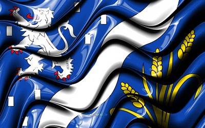 Haarlemmermeer Flag, 4k, Cities of Netherlands, Europe, Day of Haarlemmermeer, Flag of Haarlemmermeer, 3D art, Haarlemmermeer, dutch cities, Haarlemmermeer 3D flag