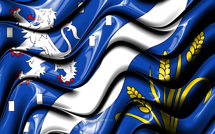 Haarlemmermeerin lippu, 4k, Alankomaiden kaupungit, Eurooppa, Haarlemmermeerin p&#228;iv&#228;, 3D -taide, Haarlemmermeer, Haarlemmermeer 3D -lippu
