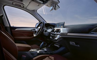 BMW iX3, 2021, G08, interior, inside view, front panel, iX3 interior, electric cars, BMW