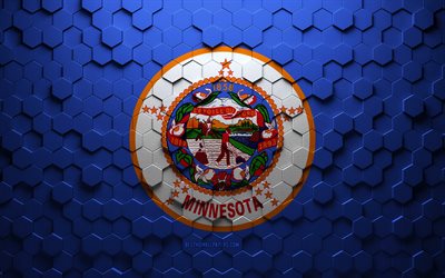 ミネソタの旗, ハニカムアート, ミネソタの六角形の旗, Minnesota, 3D六角形アート